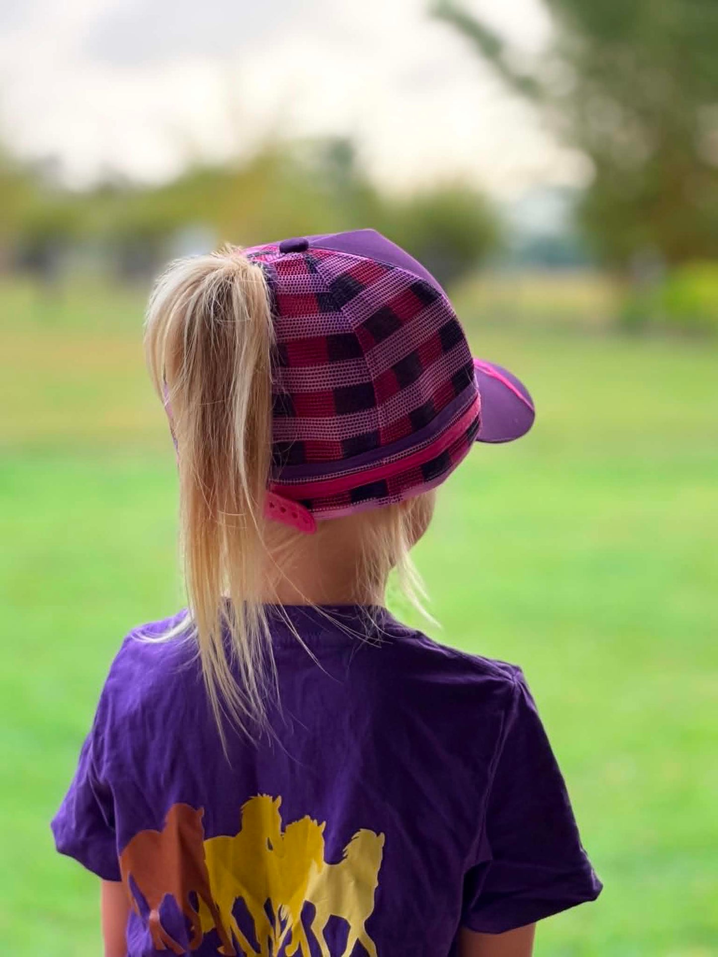 High Pony Gingham Cap