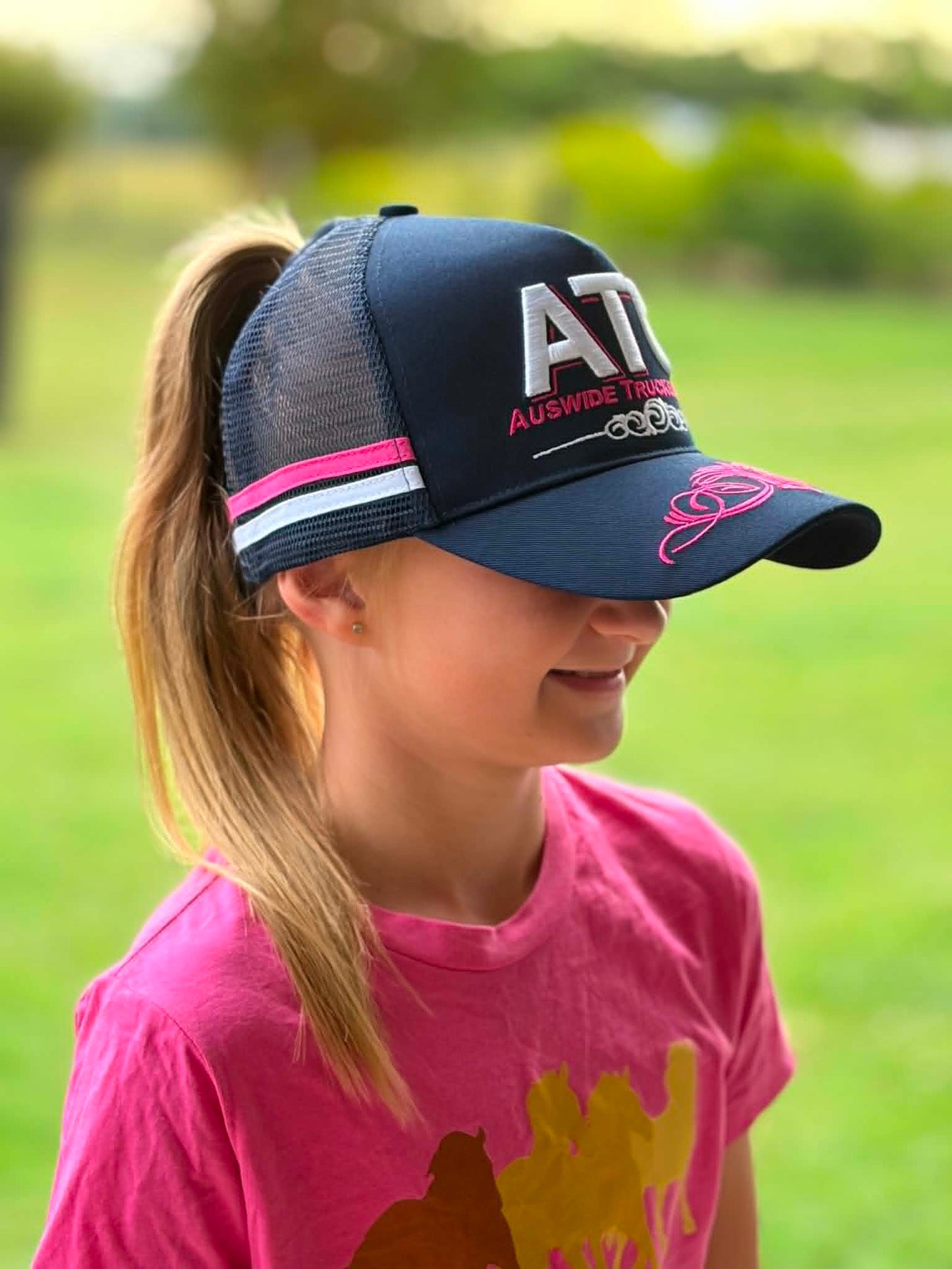 High Pony Navy & Pink Cap